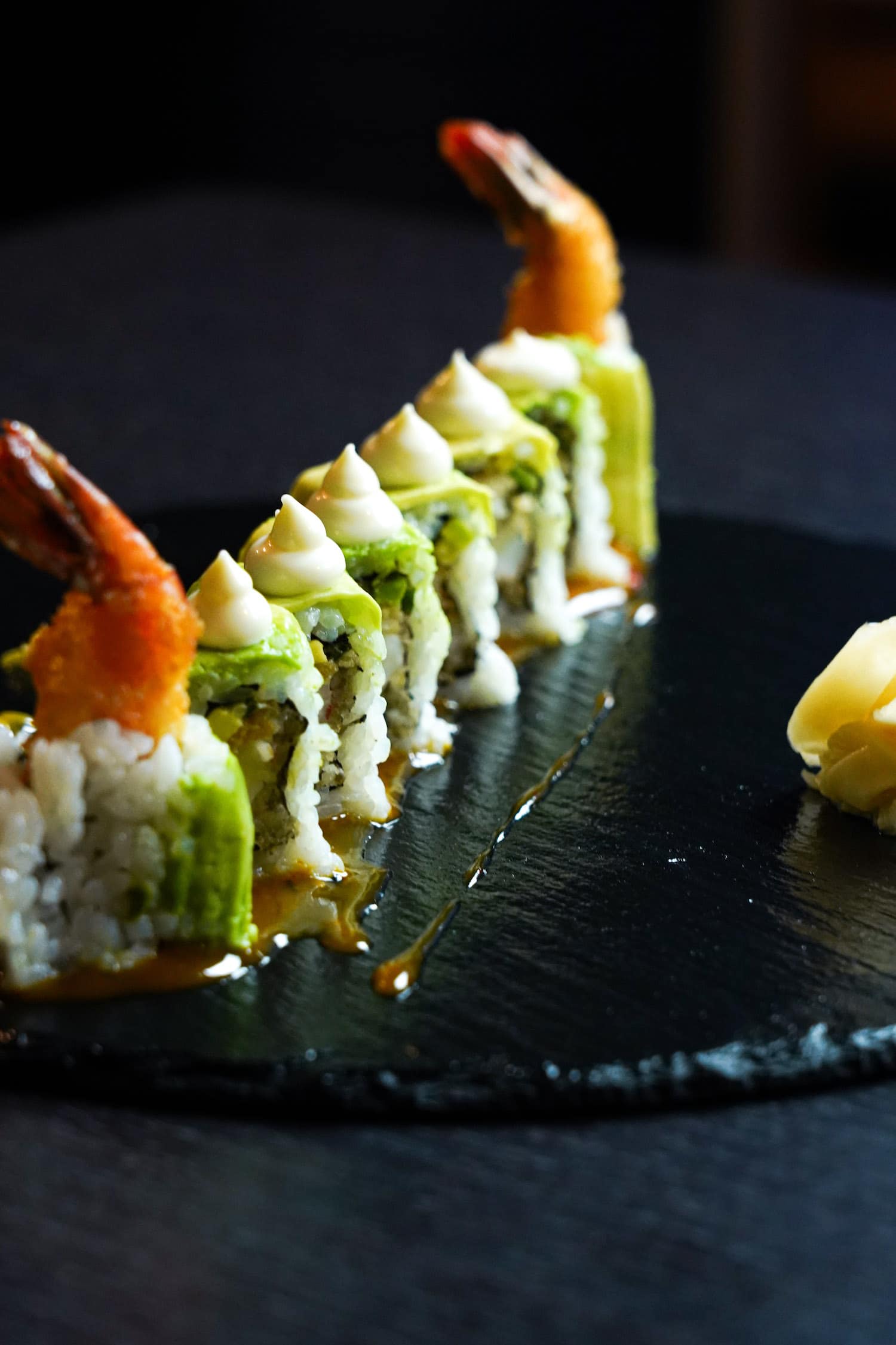 Schieferplatte Sushipräsentation